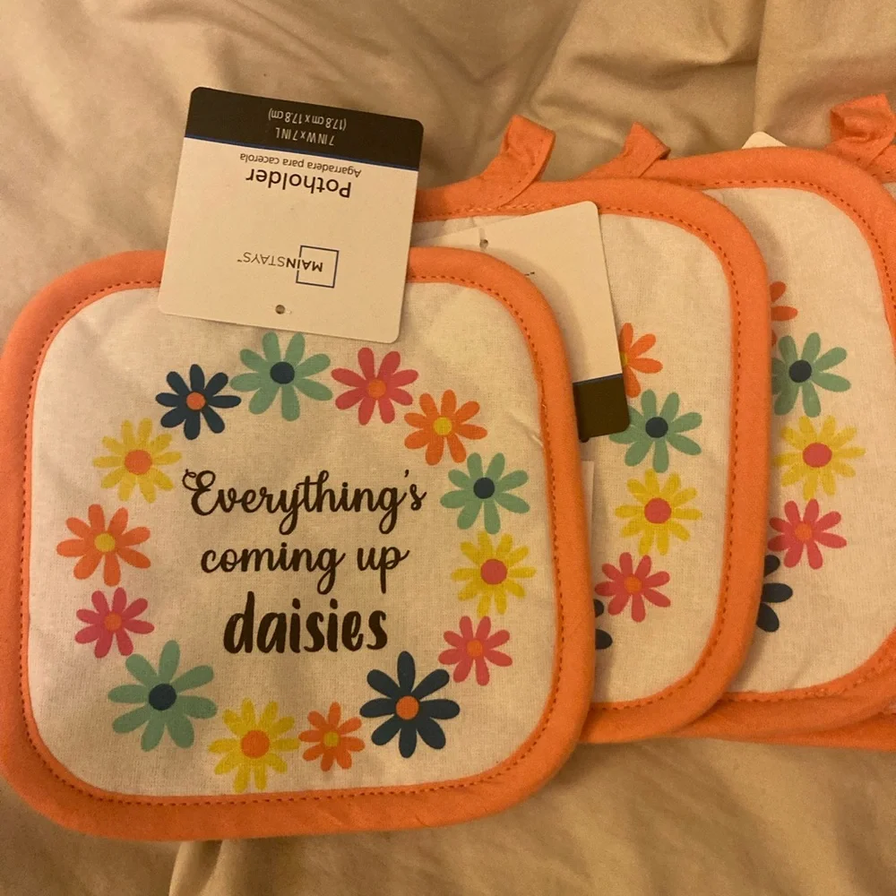 Mainstay potholders things come up Daisy set of five - Picture 2 of 9
